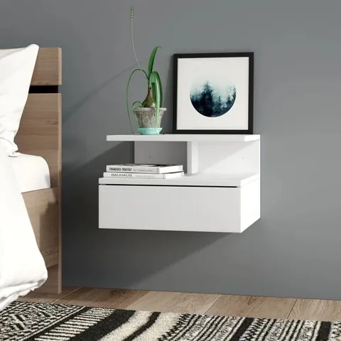 BOXED 1 DRAWER BEDSIDE TABLE WHITE (1 BOX)