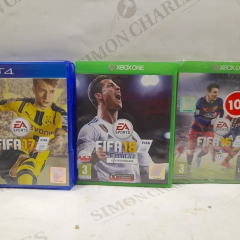 BOX OF APPROXIMATELY 27 ASSORTED VIDEO GAMES TO INCLUDE FIFA 16 (XBOX ONE), FIFA 17 (PS4), FIFA 18 (XBOX ONE), ETC 