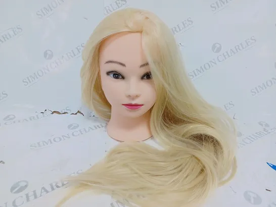 PLASTIC HEAD SYNTHETIC BLONDE HAIR MODEL HEAD 