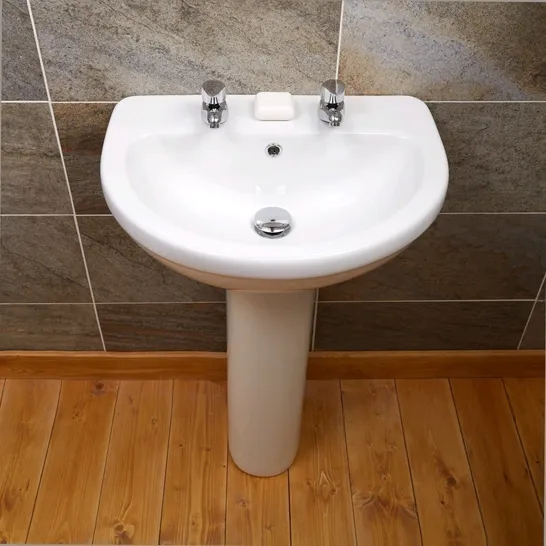 BRAND NEW BOXED IMPRESSIONS 2 TAP HOLE BASIN(NO PEDESTAL)