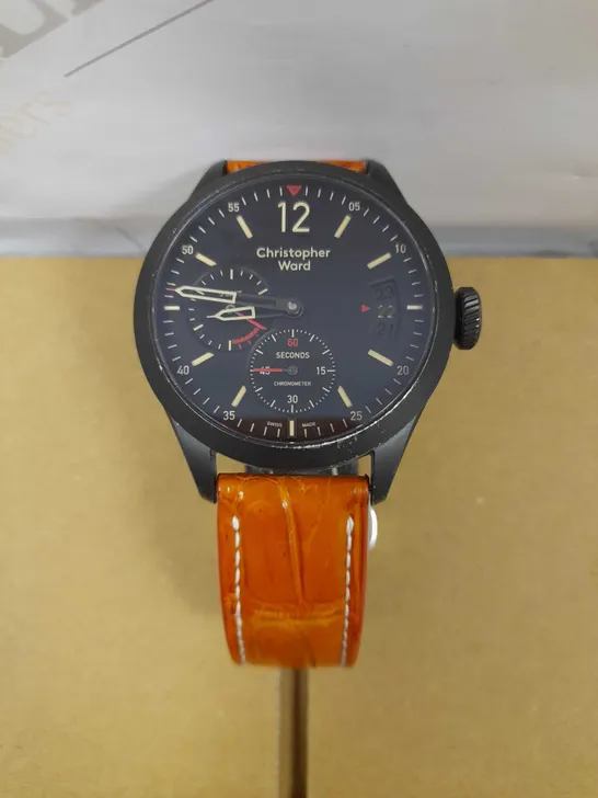 CHRISTOPHER WARD CHRONOGRAPH STRAP WATCH 