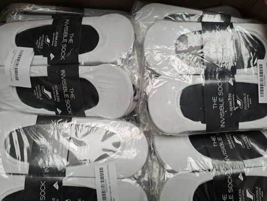 BOX OF APPROXIMATELY 20 ASSORTED PACKS OF THE INVISIBLE SOCKS IN VARIOUS COLOURS AND SIZES - COLLECTION ONLY