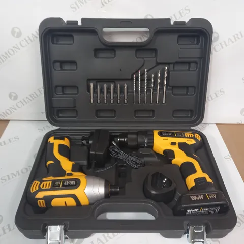 WOLF 18V LITHIUM ION DRILL & DRIVER SET