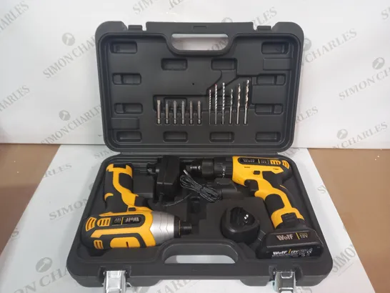 WOLF 18V LITHIUM ION DRILL & DRIVER SET