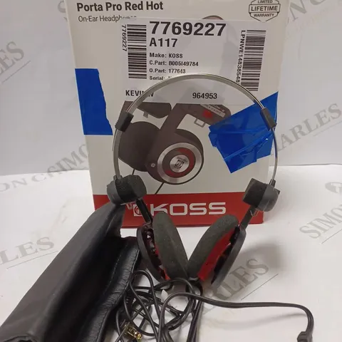 KOSS PORTA PRO RED HOT ON-ERA HEADPHONES