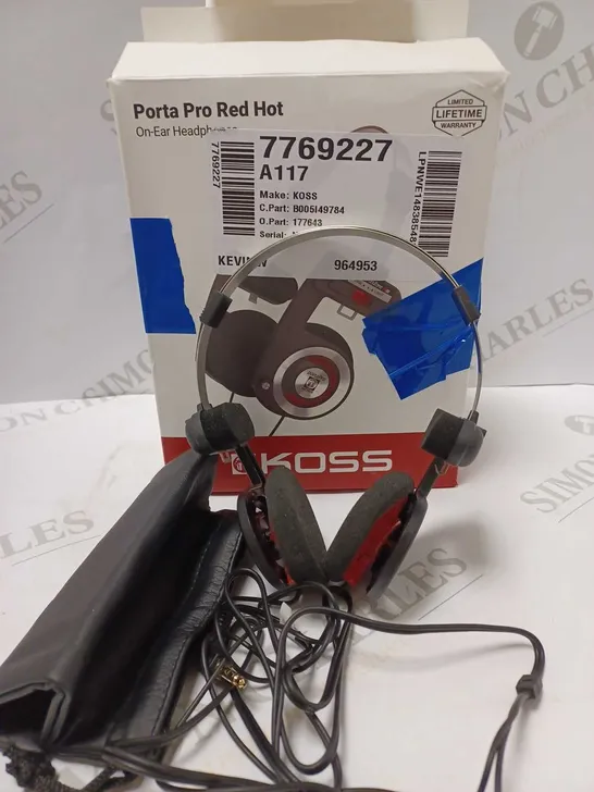 KOSS PORTA PRO RED HOT ON-ERA HEADPHONES