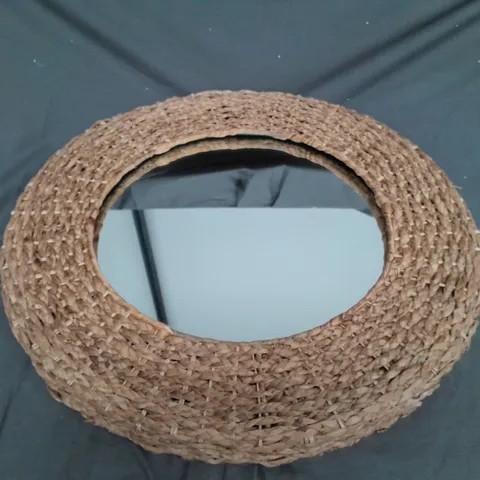 DARLA WICKER WOVEN MIRROR - 60CM - COLLECTION ONLY