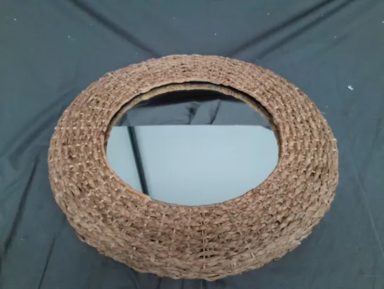 DARLA WICKER WOVEN MIRROR - 60CM - COLLECTION ONLY RRP £40