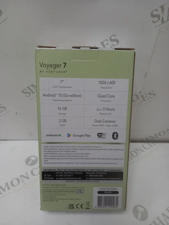 BRAND NEW BOXED VENTURER VOYAGER 7 TABLET - BLACK 