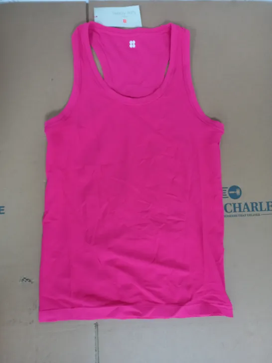 SWEATY BETTY ATHLETE SEAMLESS WORKOUT TANK TOP IN PUNK PINK SIZE M