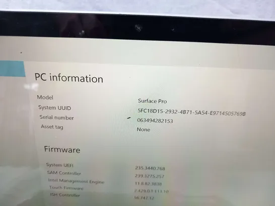 MICROSOFT SURFACE PRO 128GB