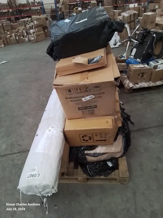 PALLET CONTAINING VARIOUS FURNITURE PARTS AND INCOMPLETE CHAIR SETS ETC.