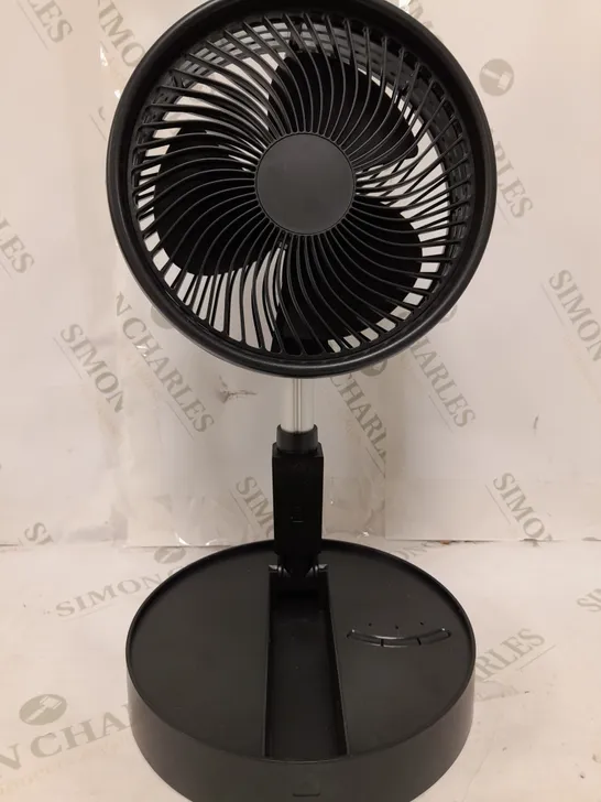 BOXED BELL & HOWELL RECHARGEABLE EXTENDABLE DESK & FLOOR FAN, BLACK