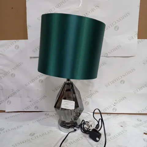 JM MAC CRYSTAL LAMP WITH GREEN SHADE