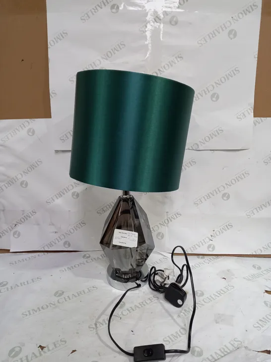 JM MAC CRYSTAL LAMP WITH GREEN SHADE