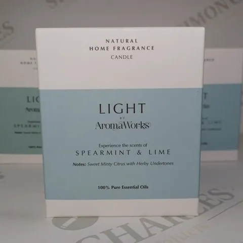 LOT OF 6 X AROMAWORKS LIGHT CANDLES - SPEARMINT & LIME