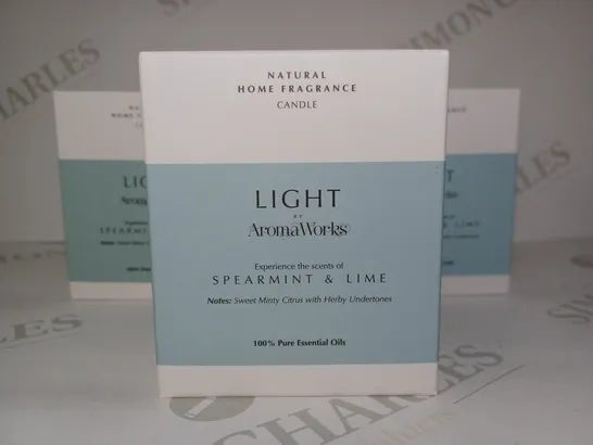 LOT OF 7 X AROMAWORKS LIGHT CANDLES - SPEARMINT & LIME