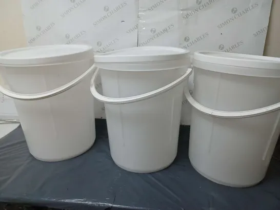 3 SAFE STORE BUCKETS IN WHITE