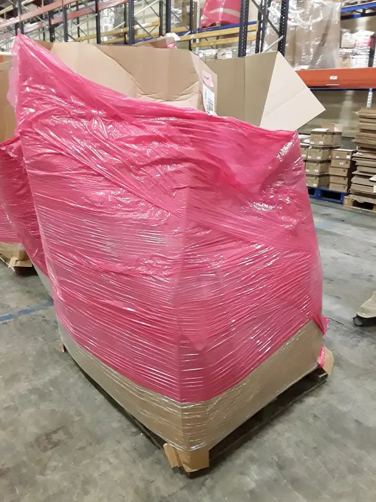 PALLET OF ASSORTED PRODUCTS INCLUDING OFFICE CHAIR, CONVECTOR HEATER, TOILET SEAT, SHOE RACK, DART BOARD