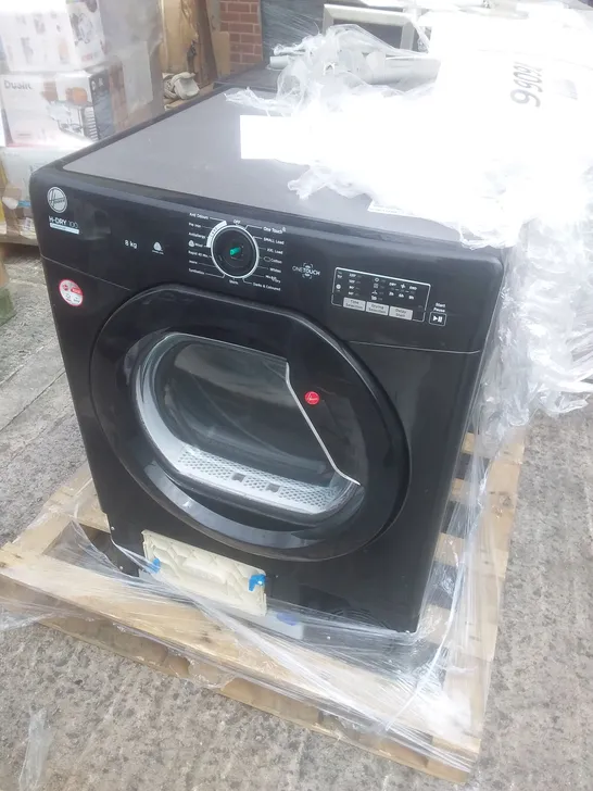 HOOVER HLEC8LGB FREESTANDING CONDENSER TUMBLE DRYER AND CANDY FREESTANDING SLIMLINE DISHWASHER BLACK