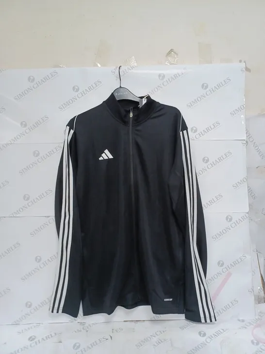 BLACK ADIDAS ZIP JACKET SIZE LARGE 