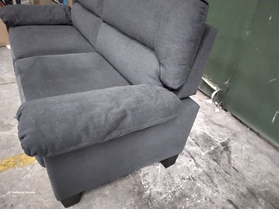 DESIGNER GREY FABRIC FIXED THREE SEATER SOFA 