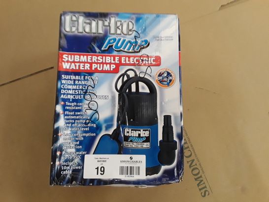 BOXED CLARKE PUMP SUBMERSIBLE ELECTRIC WATER PUMP