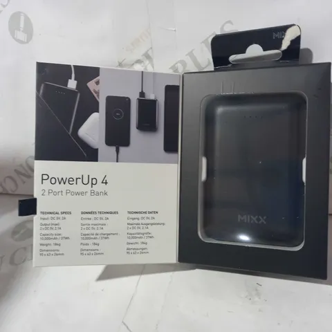 MIXX POWERUP 4 - 10000MAH 2 PORT POWER BANK