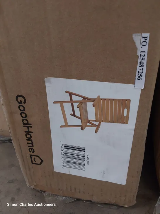 BOXED GOODHOME DENIA FOLDING WOODEN ARMCHAIR 