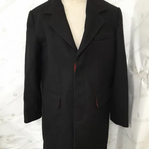 RELCO BLACK LONG LINE COAT - M