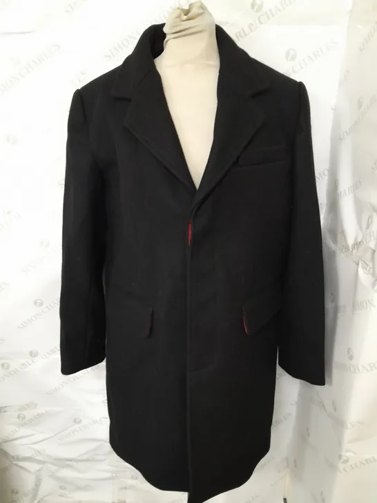 RELCO BLACK LONG LINE COAT - M