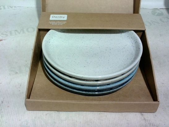 DENBY 1809 - HAND CRAFTED IN DERBYSHIRE ENGLAND  - COLLECTION OF 4 PLATES IN BOX