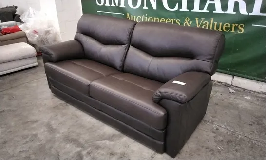 QUALITY BRITISH DESIGNED & MANUFACTURED G PLAN STRATFORD 3 SEATER SOFA CAPRI CHOCOLATE LEATHER