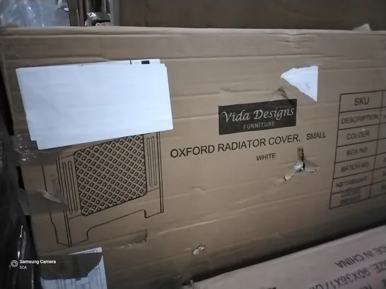 BOXED VIDA DESIGNS OXFORD RADIATOR COVER SMALL WHITE