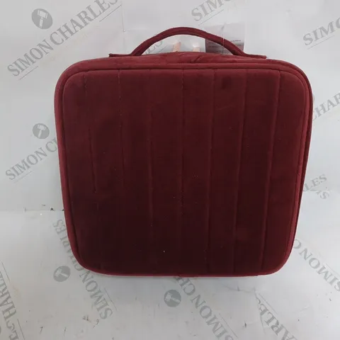 TILI VELVET MAKEUP VANITY CASE IN WINE 