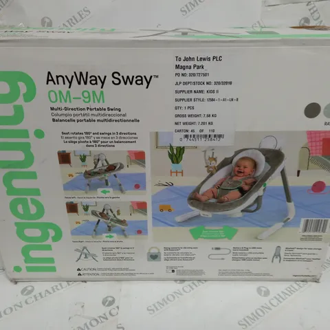 BOXED INGENUITY ANYWAY SWAY BABY SEAT - 0M / 9M