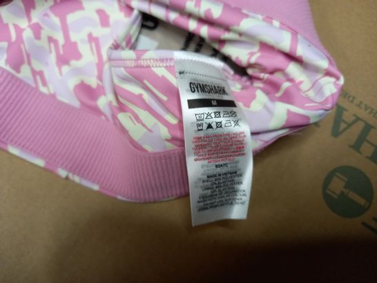 STYLE OF GYMSHARK PINK CAMO SPORTS BRA - MEDIUM