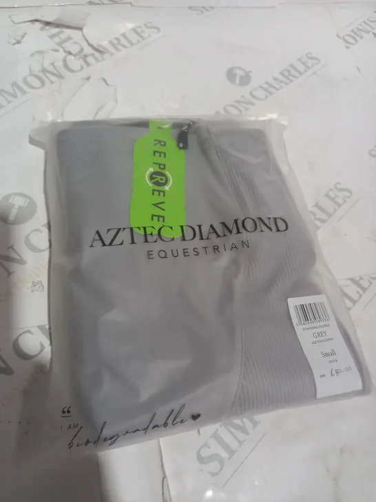 AZTEC DIAMOND EQUESTRIAN ICON RIDING LEGGINGS IN GREY - SIZE UK 6-8