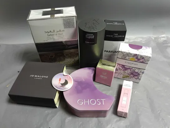 BOX OF APPROXIMATELY 8 ASSORTED BOXED FRAGRANCES TO INCLUDE - VERSACE - JO MALONE - GHOST - ETC - COLLECTION ONLY