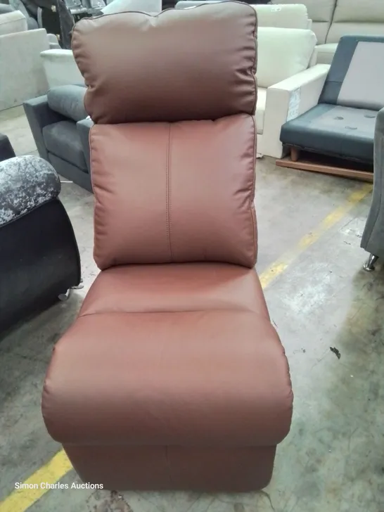 QUALITY BRITISH DESIGNER G PLAN ARMLESS UNIT TAN LEATHER 