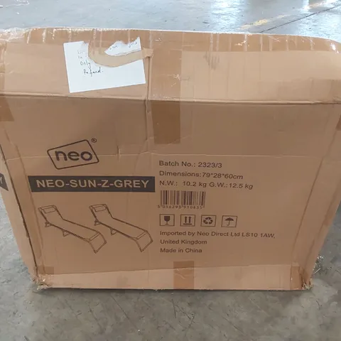 BOXED NEO SUN LOUNGER - GREY (1 LOUNGER ONLY)