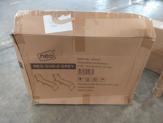 BOXED NEO SUN LOUNGER - GREY (1 LOUNGER ONLY)