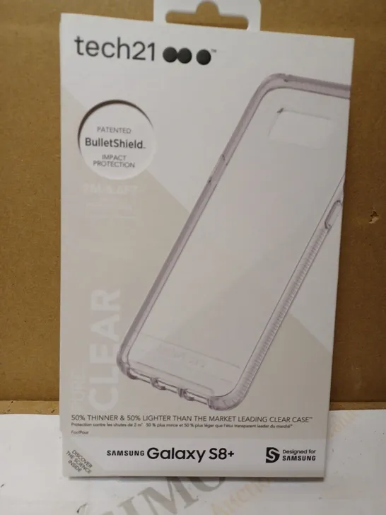 LOT OF APPROX. 72 BRAND NEW BOXED TECH 21 T21-5603 PURE CLEAR CASE COVER WITH BULLETSHIELD 2M DROP PROTECTION FOR SAMSUNG GALAXY S8+ 