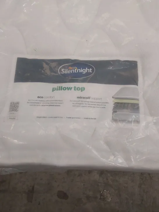 QUALITY BAGGED DESIGNER 90cm SILENTNIGHT PILLOWTOP MIRACOIL SPRUNG FIRM MATTRESS  RRP £349