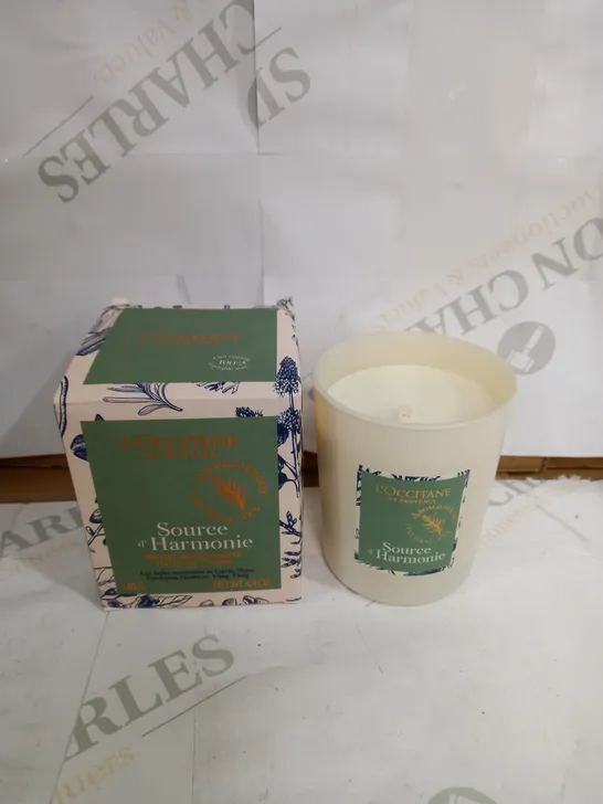 L'OCCITANE SOURCE AND HARMONIE CANDLE