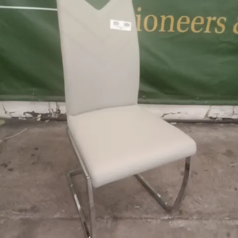 DINING CHAIR - LIGHT GREY LEATHER