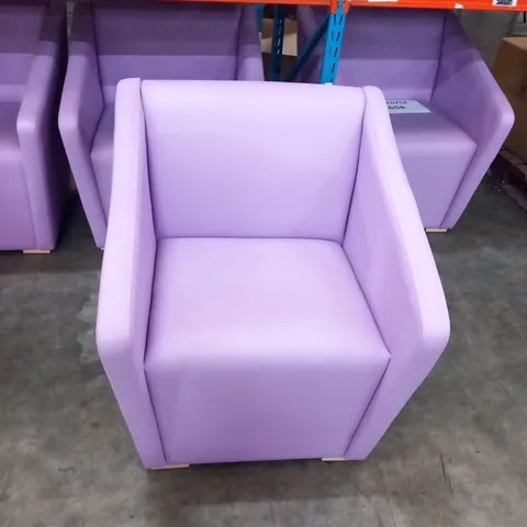 PAIR OF PINEAPPLE PURPLE FAUX LEATHER ARMCHAIRS