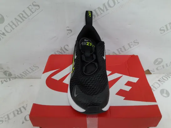 BOXED PAIR OF NIKE AIR MAX 270 IN BLACK/GREEN - UK KIDS 8.5