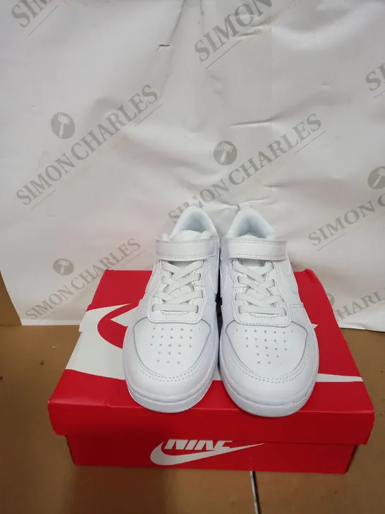 PAIR OF BOXED NIKE COURT BOROUGH LOW 2 TRAINERS IN WHITE SIZE 12