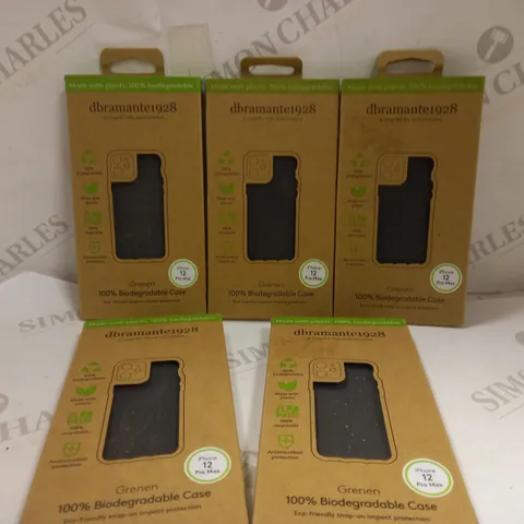 BOX OF 5 GRENAN 100% BIODEGRADEABLE PHONE CASES FOR IPHONE PRO MAX